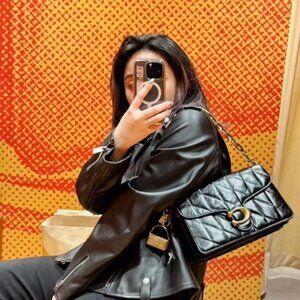 Coach New Quilting Tabby Black Chain Bag